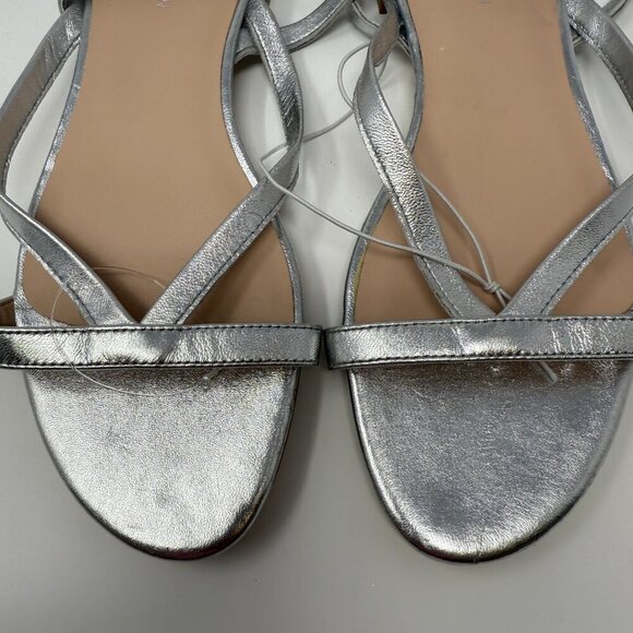 Stuart Weitzman Anita Metallic Leather Ankle Strap Flat Sandals Women's 7 NWOB - Picture 8 of 16